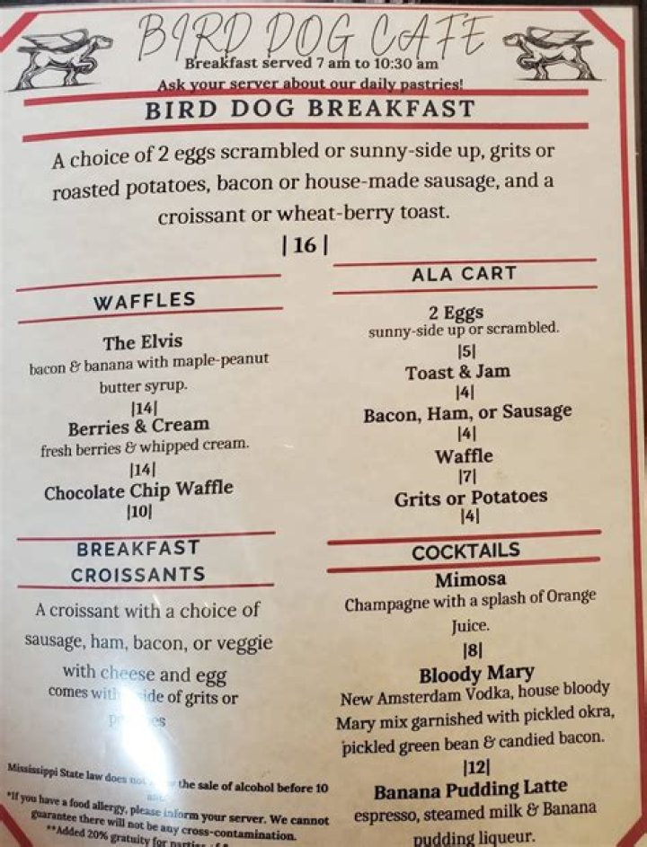 Bird Dog Cafe Menu: A Gourmet Experience for Dog Lovers