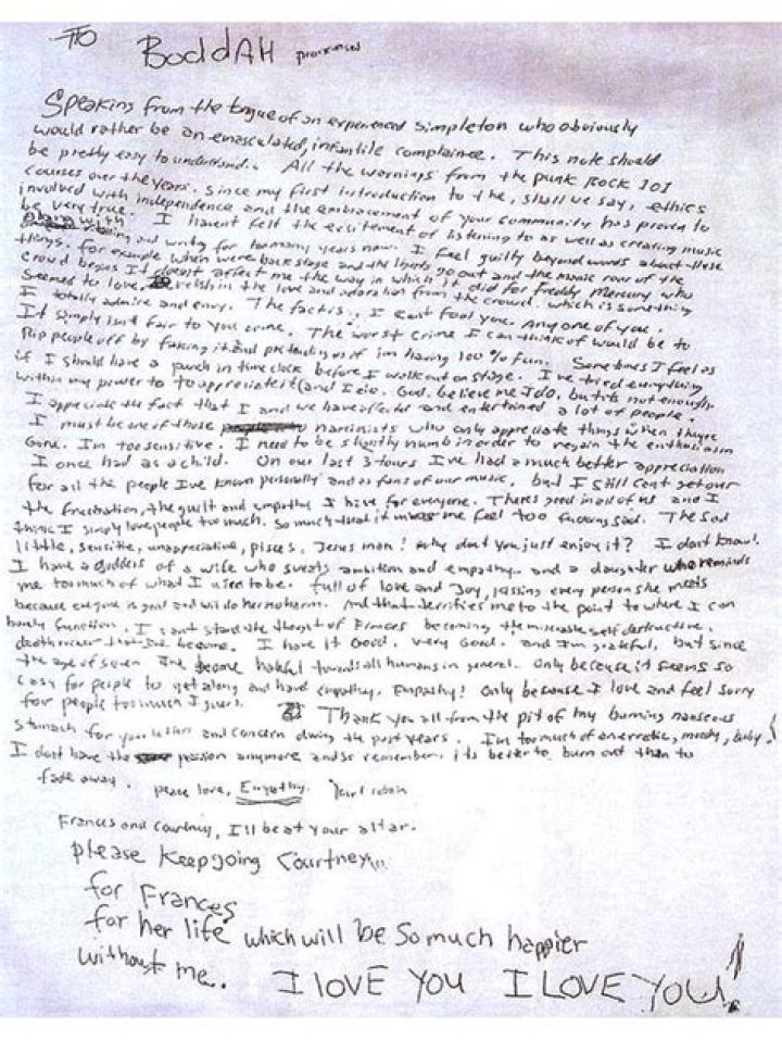 Understanding the Legacy of Kurt Cobain: Insights into His Suicide Note