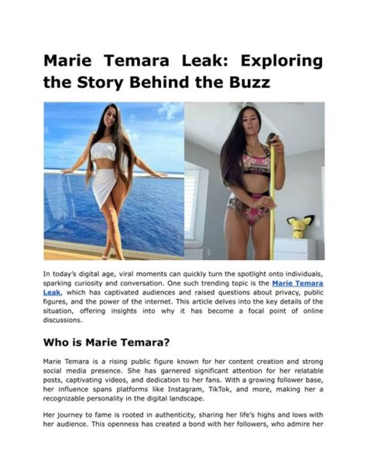 Marie Temara Leak: Unveiling the Controversy and Impact