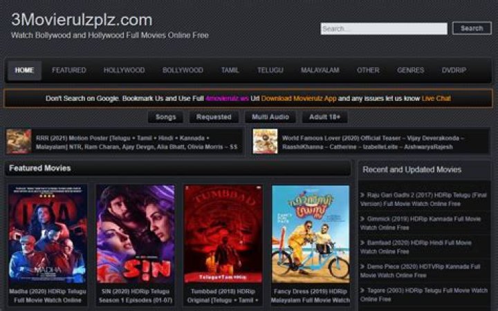 New Movies & TV Shows on Movierulz MS - Free Download